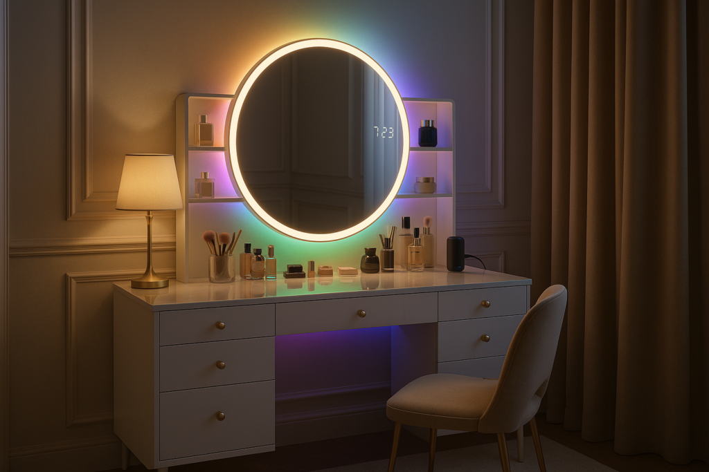 Vanity Desk with Mirror and Lights Bluetooth: A Modern Ritual Reimagined
