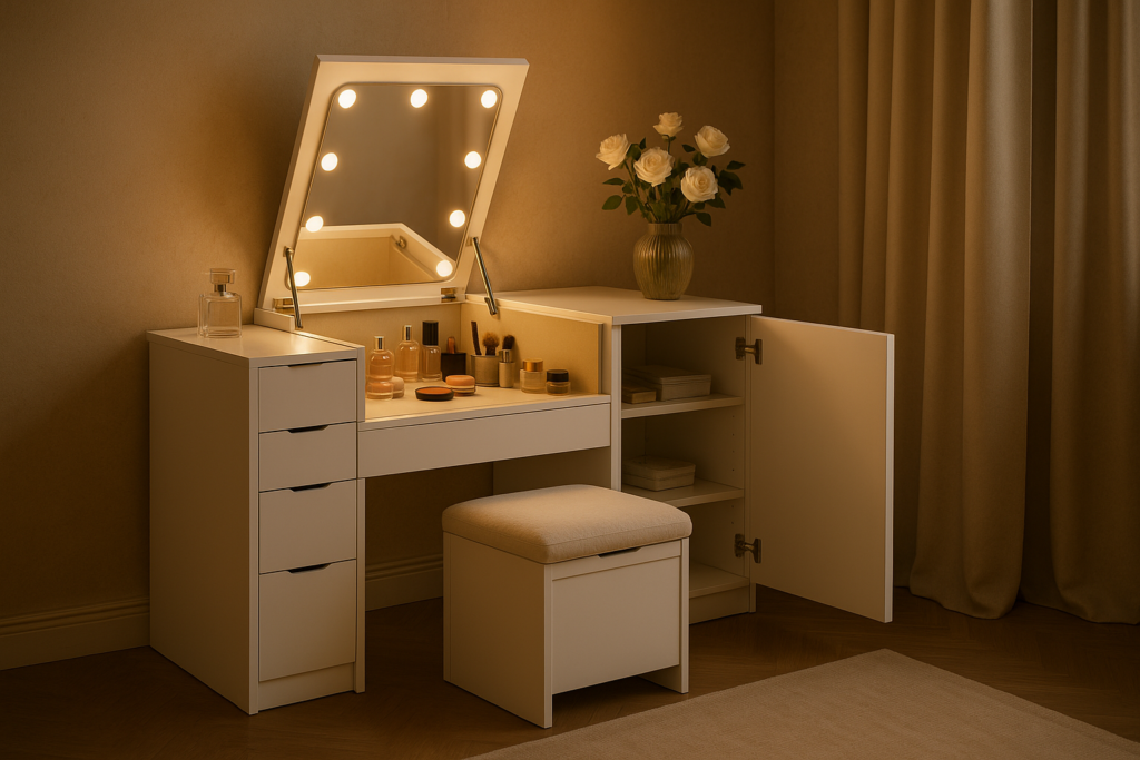 Flip Up Vanity Desk Ideas for Elegant, Space-Savvy Living