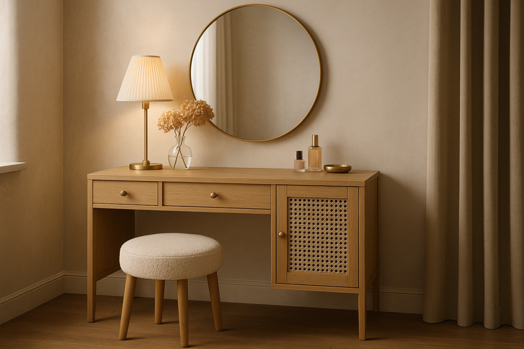 Natural Wood Vanity Desk Ideas for a Calm, Curated Space