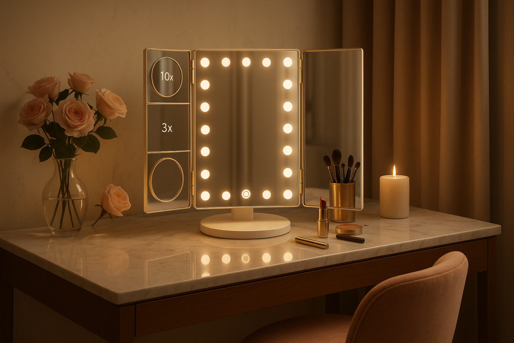 Vanity Desk with Folding Mirror: Where Beauty Meets Design