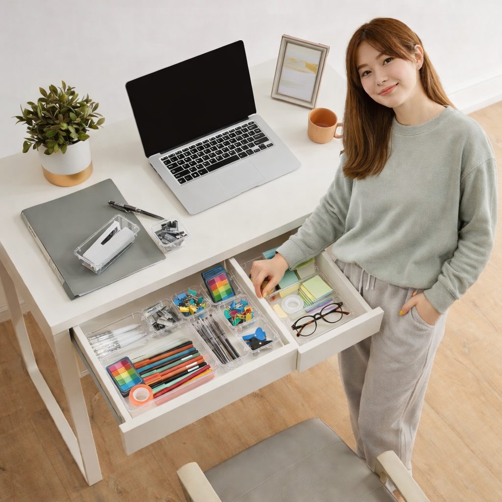 Lifewit 25-Piece Clear Drawer Organiser Set for Makeup & Desk