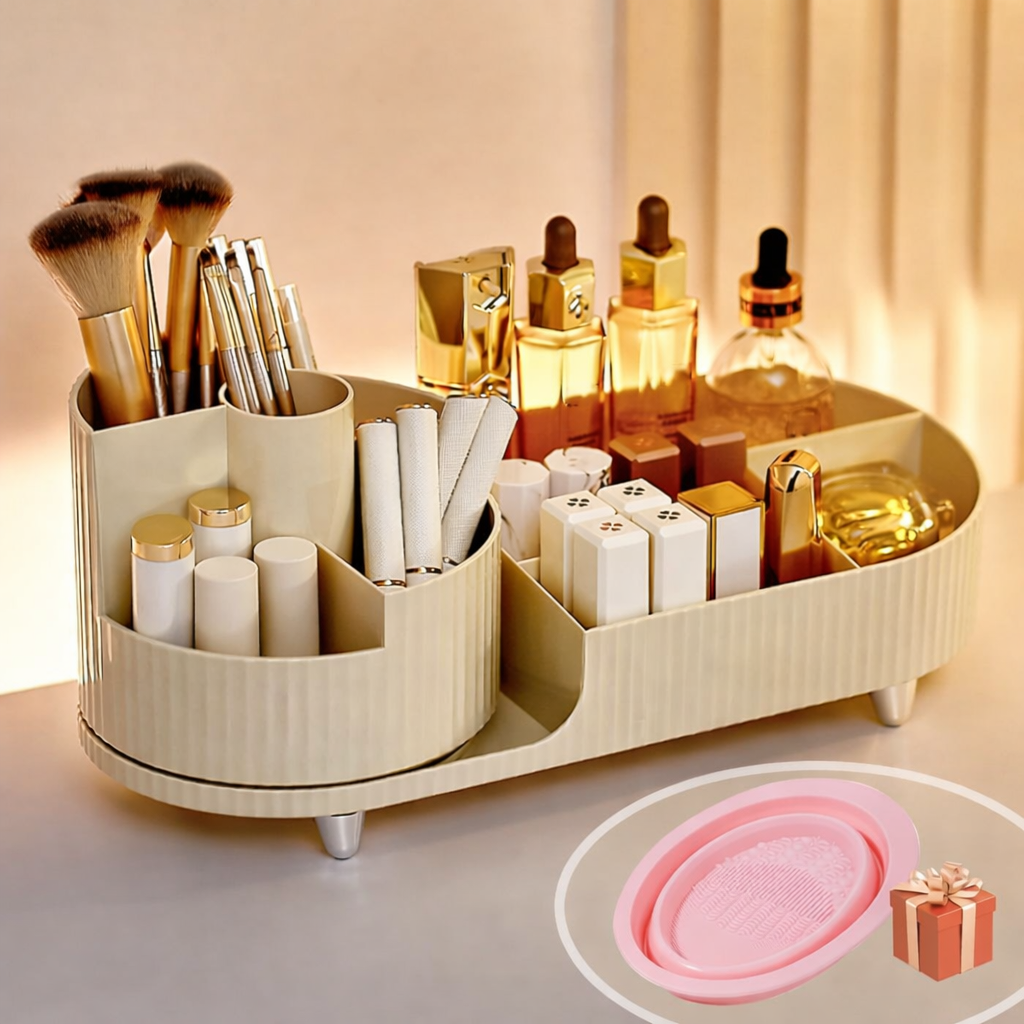 BULLA 360° Rotating Makeup Organizer with 2-in-1 Storage