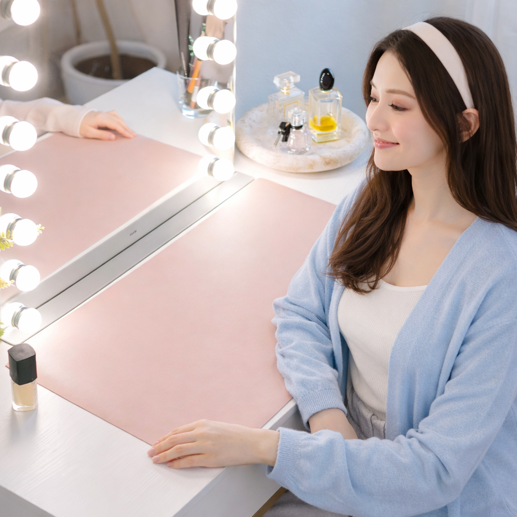 NemoHome Pink Waterproof Makeup Mat for Vanity Table