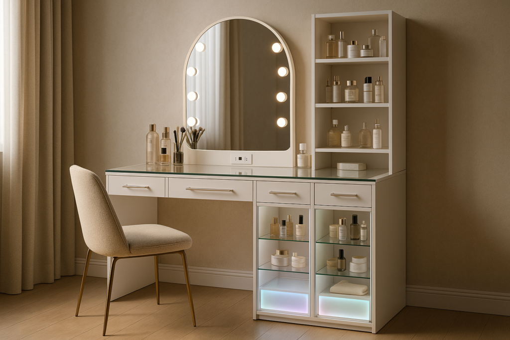 Vanity Desk with Glass Top: A Modern Classic for Elegant Living