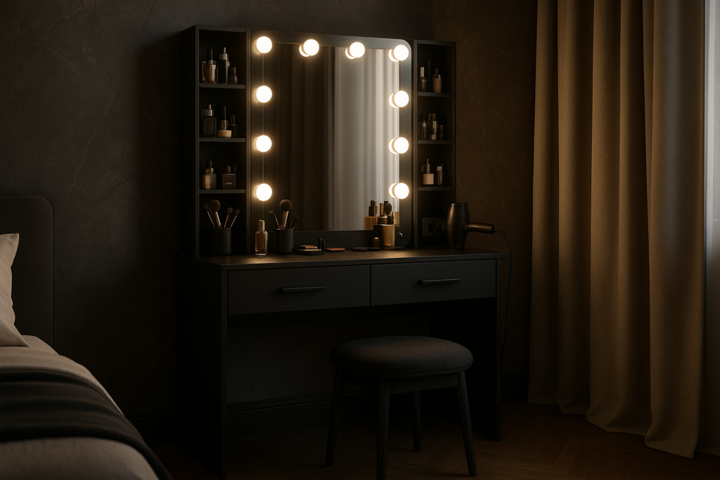 Black Makeup Vanity Desk Ideas for a Chic Daily Ritual