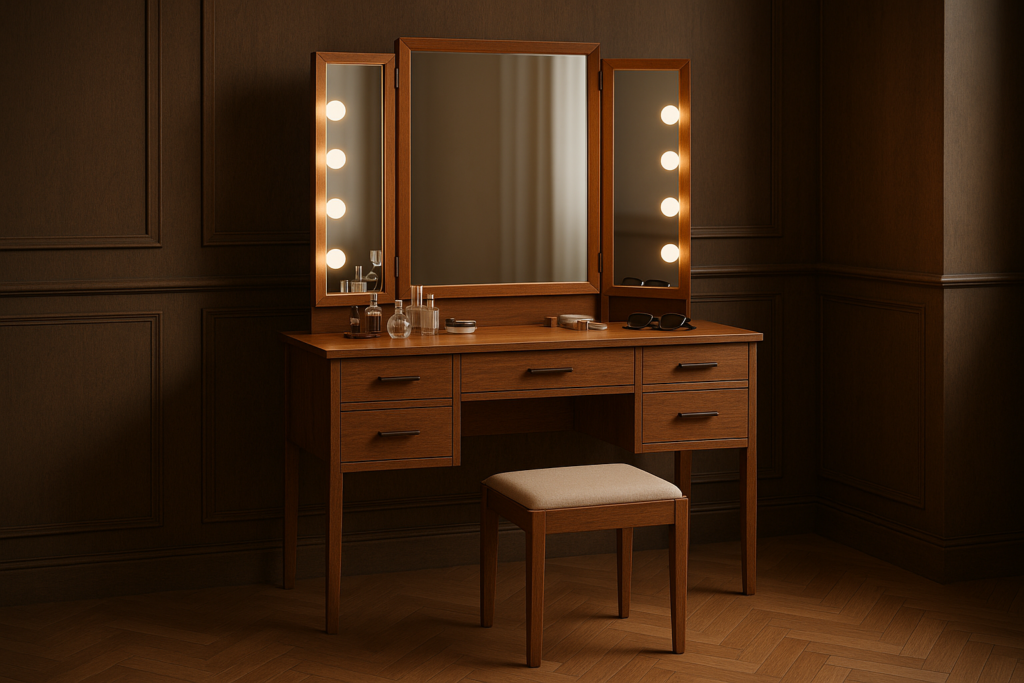 Wood Vanity Desk Elegance: A Timeless Blend of Form and Function