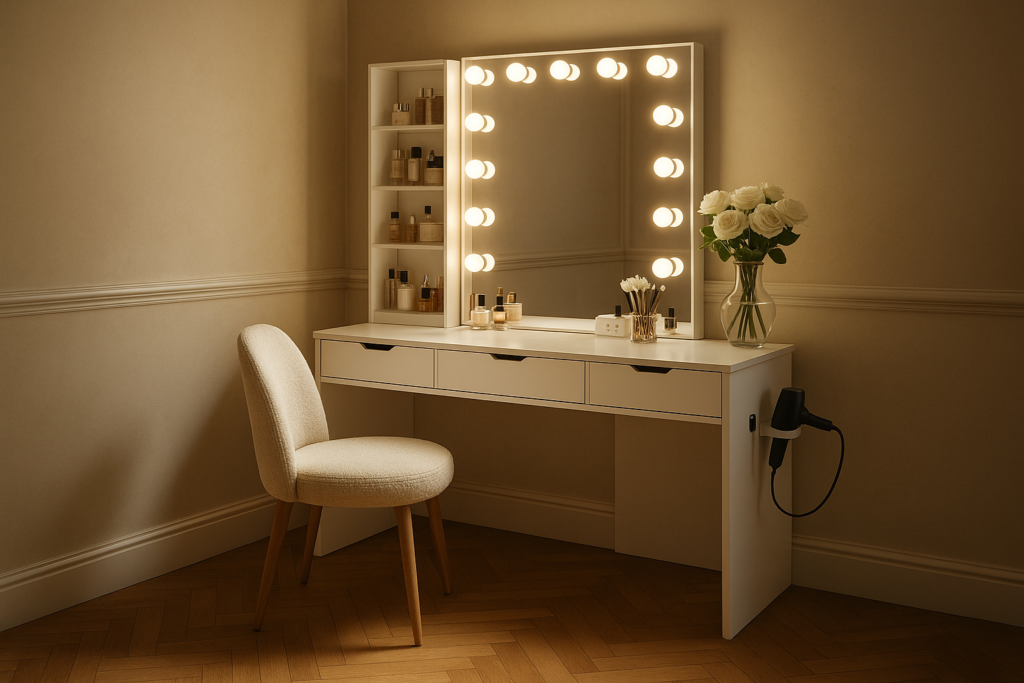 Vanity Desk with Mirror and Lights and Chair: A Modern Beauty Essential