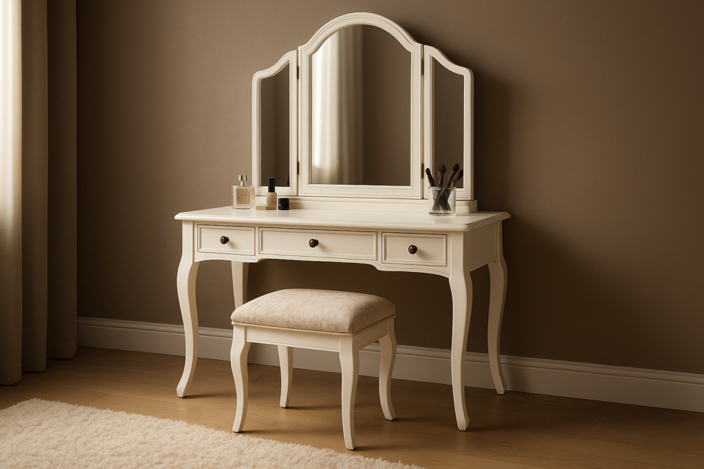 Vanity Desk with Mirror Bench: A Daily Ritual in Timeless Style